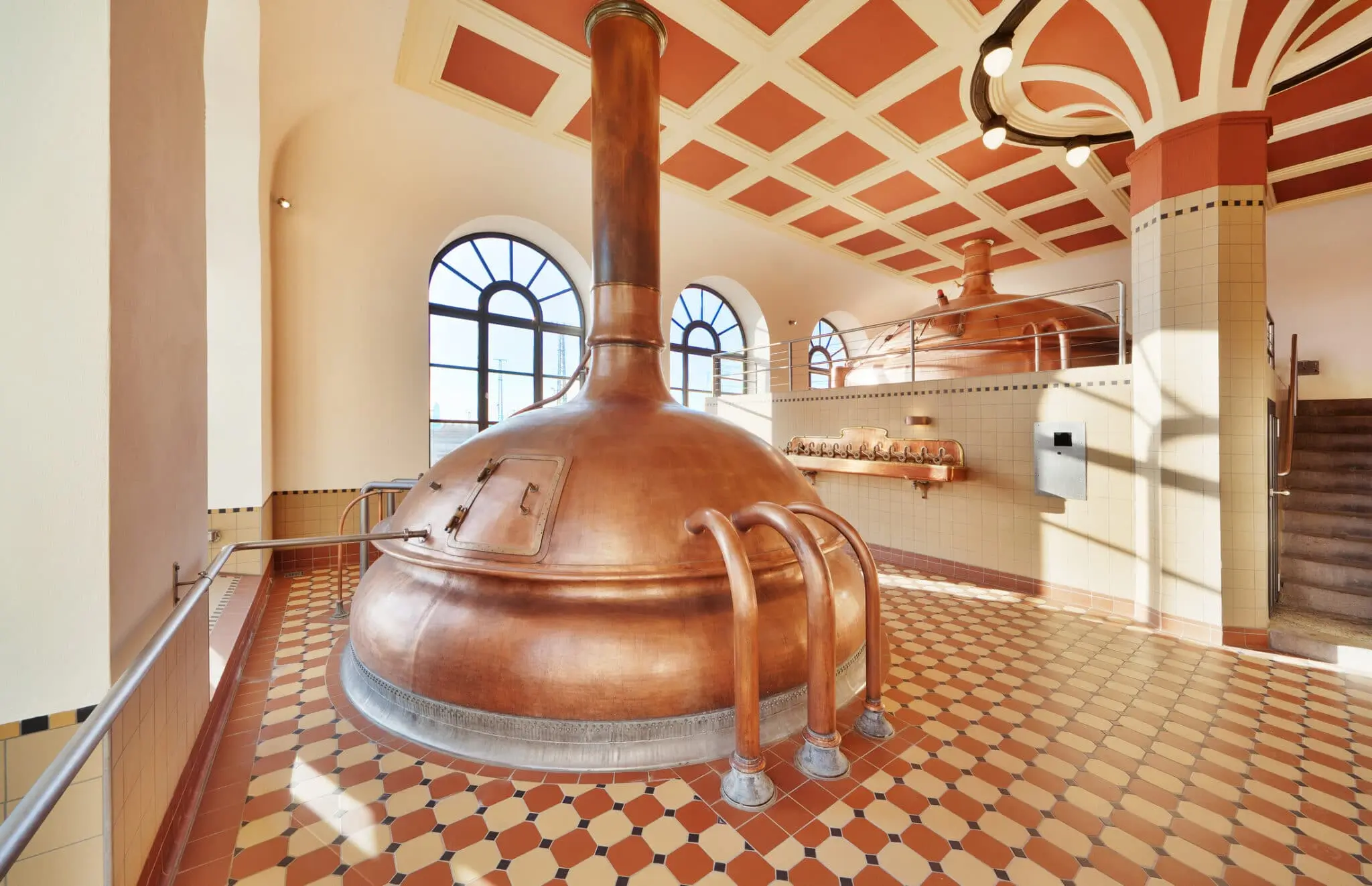 Blick in das Sudhaus der Brauerei Riegele